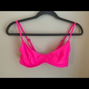 Black bough swim underwire bikini top - pink
